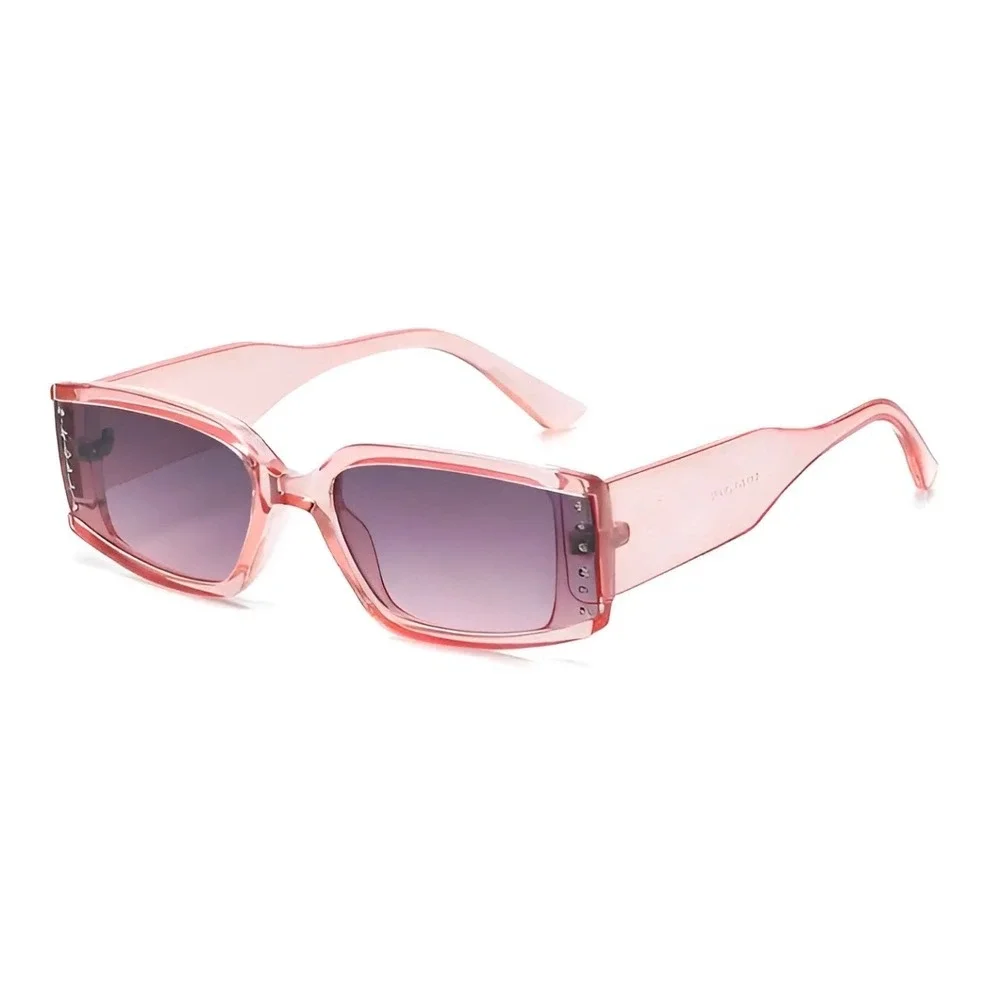 Pink Rectangular Sunglasses Women Streetwear Aesthetic Hip Hop Festival Eyewear